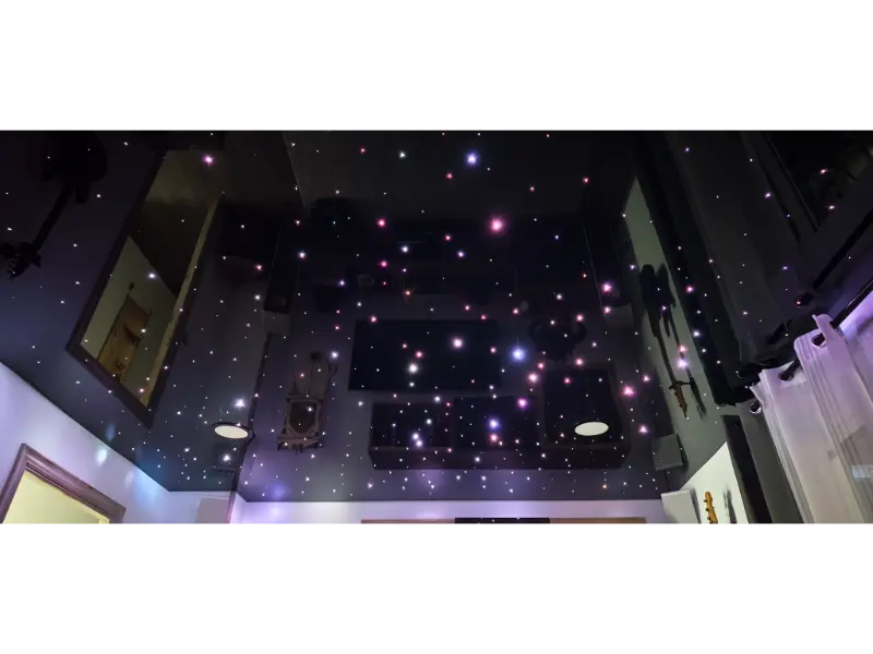 techos estrellados iluminacion con fibra optica y techos tensados